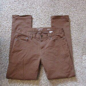 Banana Republic travel Jean Slim fit Brown 34X34 Zip fly Cotton Like New